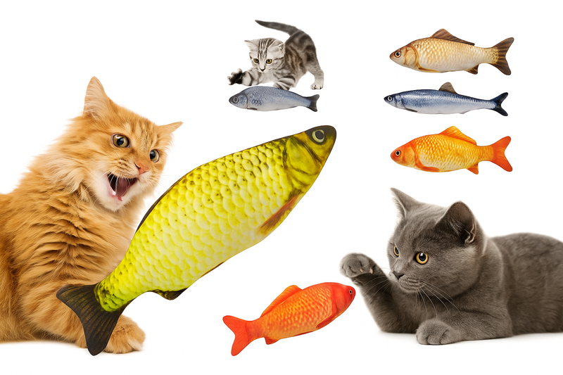 Peixinho de Pelúcia com Catnip – Diversão Realista para Gatos