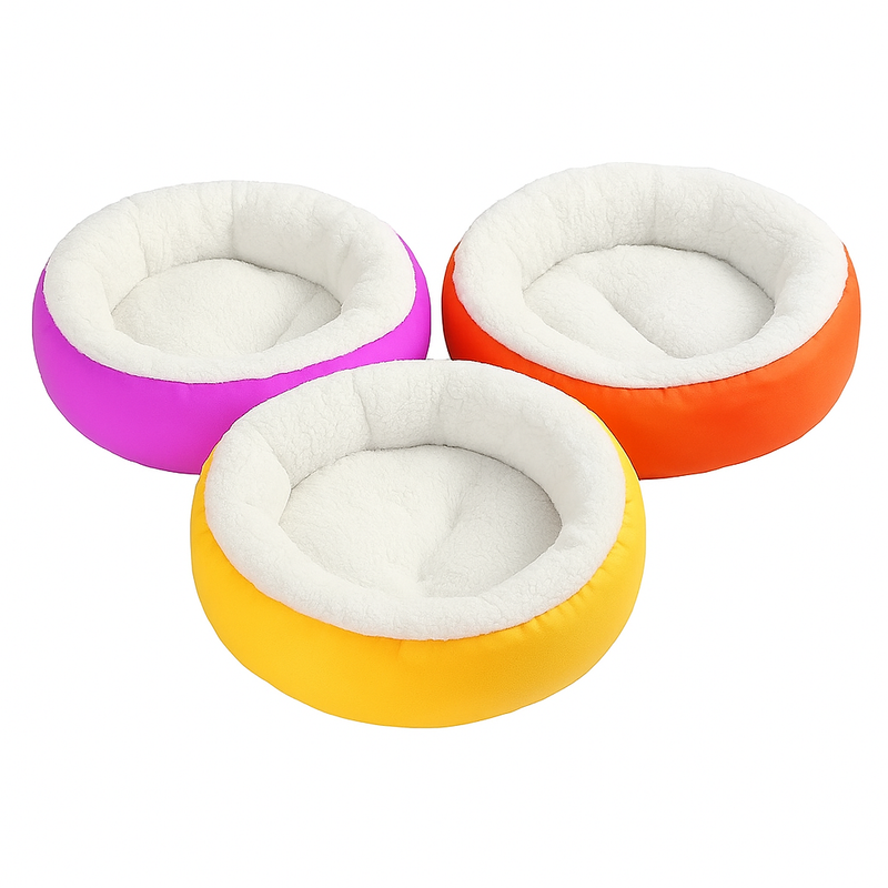 Caminha Pet Redonda Sherpa Confortável para Cães e Gatos - 50x50cm
