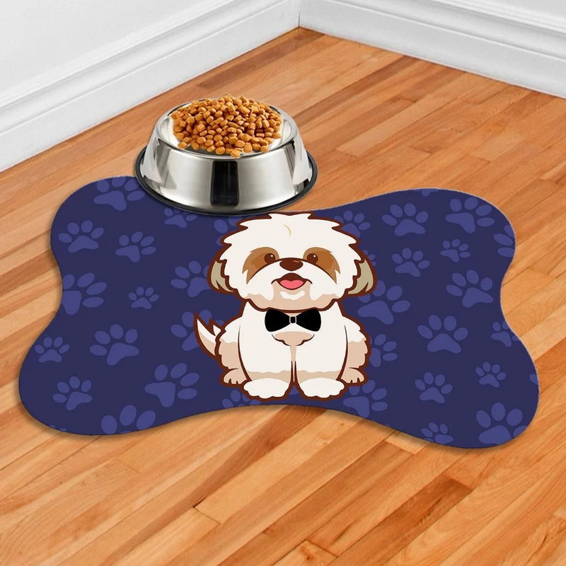 Tapete Antiderrapante para Comedouro – 38x25cm - Estampa Lhasa Apso