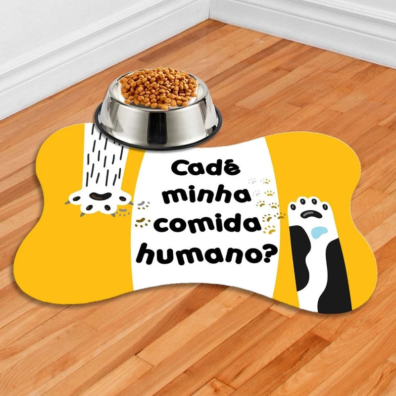 Tapete Antiderrapante para Comedouro – 38x25cm - Cadê minha comida humano?