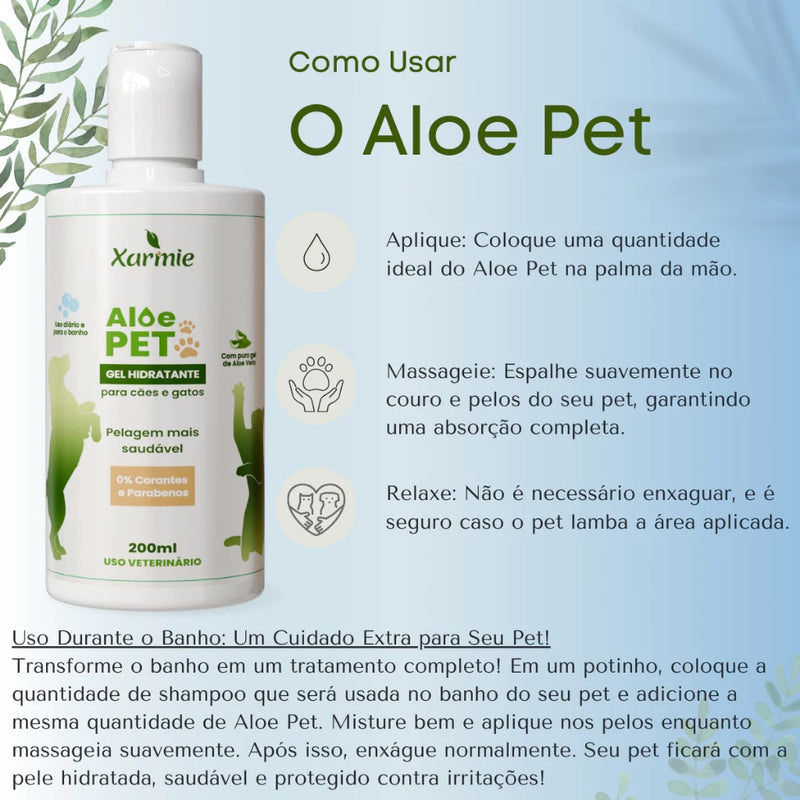 Trate Dermatite e Coceira Cachorro Pets Gel de Babosa 200g