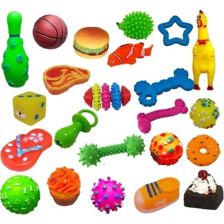 Kit Diversão para Cães – 7 Brinquedos Sortidos com Textura para Mastigação