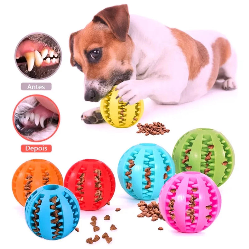 Bola Interativa para Cães – Estímulo Dentário com Compartimentos para Petiscos