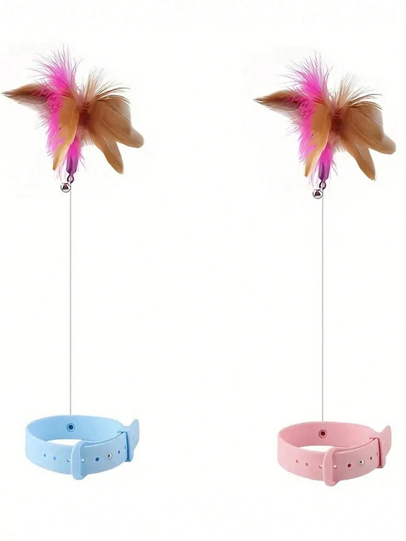 Vara Interativa Pluma Rosa – Caça Instintiva para Gatos